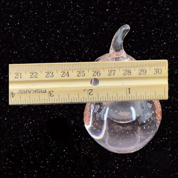 Venetian Art Glass Fruit Apple Pear Paperweight Pink Tint Small Bubbles Italian - Picture 4 of 13
